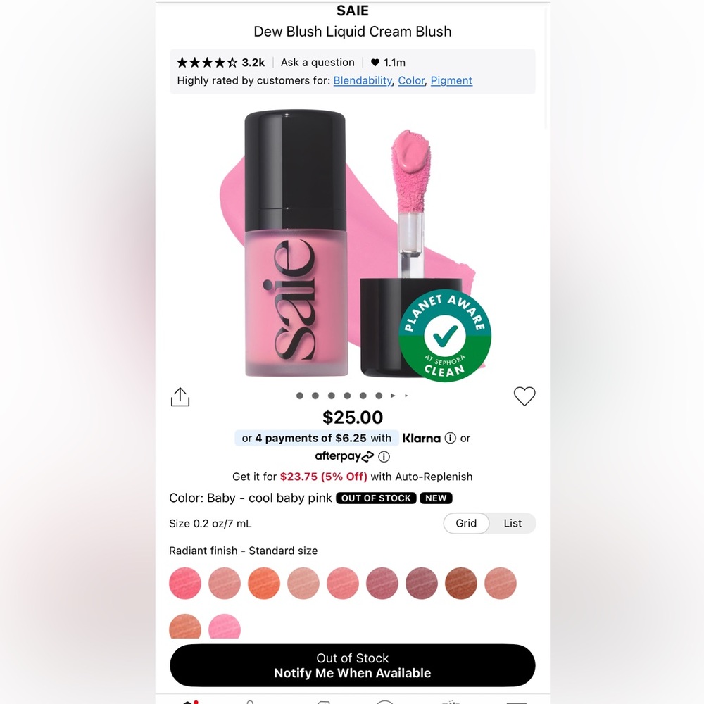 Brand new Mini Saie Blush — Baby